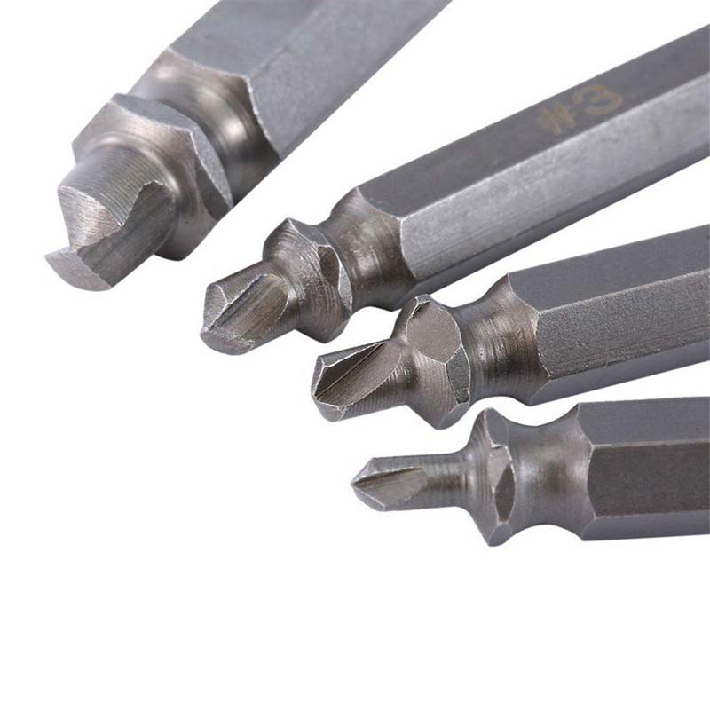 4PC SET EASY OUT DAMAGED SCREW EXTRACTOR DRILL BIT TOOL BROKEN DAMAGED BOLT