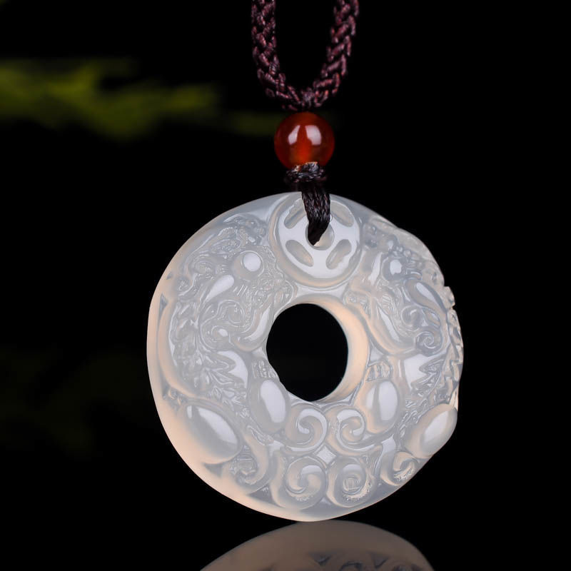 Echte Natuurlijke Jade Lucky Bixie Hanger Ketting Mannen Vrouwen Sieraden Geel Groen Wit Rood Chalcedoon Pi Xiu Geluk Amulet: 4