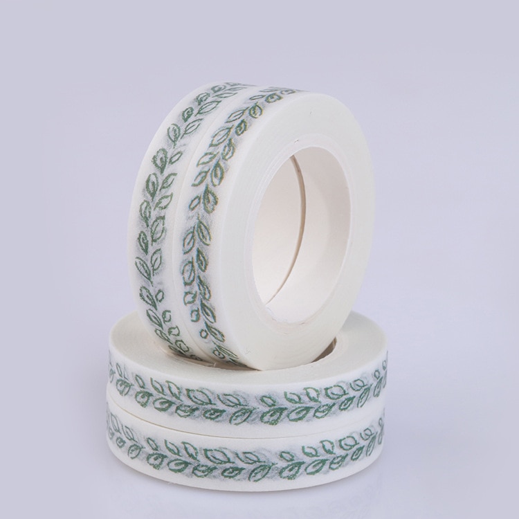 1pc 8mm*10m Green Leaf Washi Tape Good Paper Tape Cute Washi Masking Tape