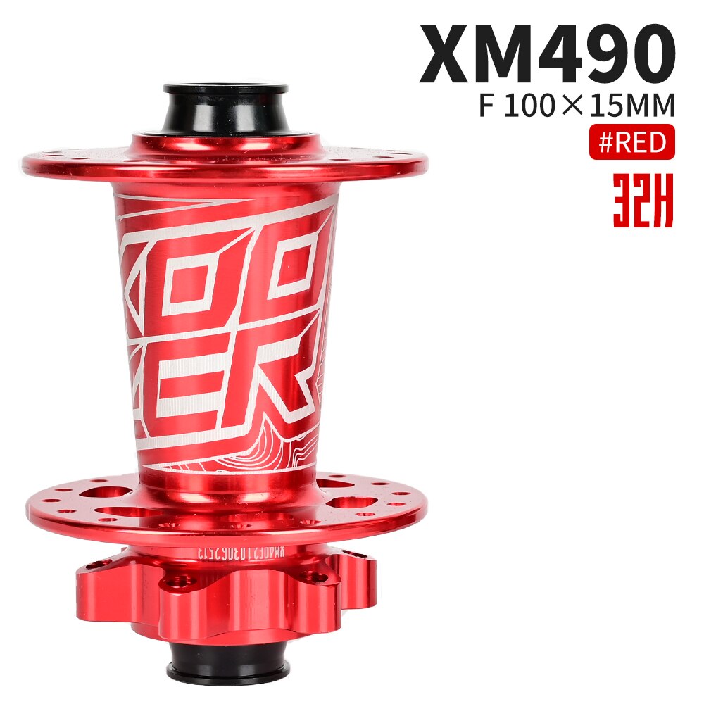 Koozer Bike Hubs 28/32/36 Holes MTB Front Hub Sealed Bearing Hub QR 100x9MM Thru 100x15MM Bicycle Hub For SHIMANO HG 8 -12Speed: 32H 100x15 Red