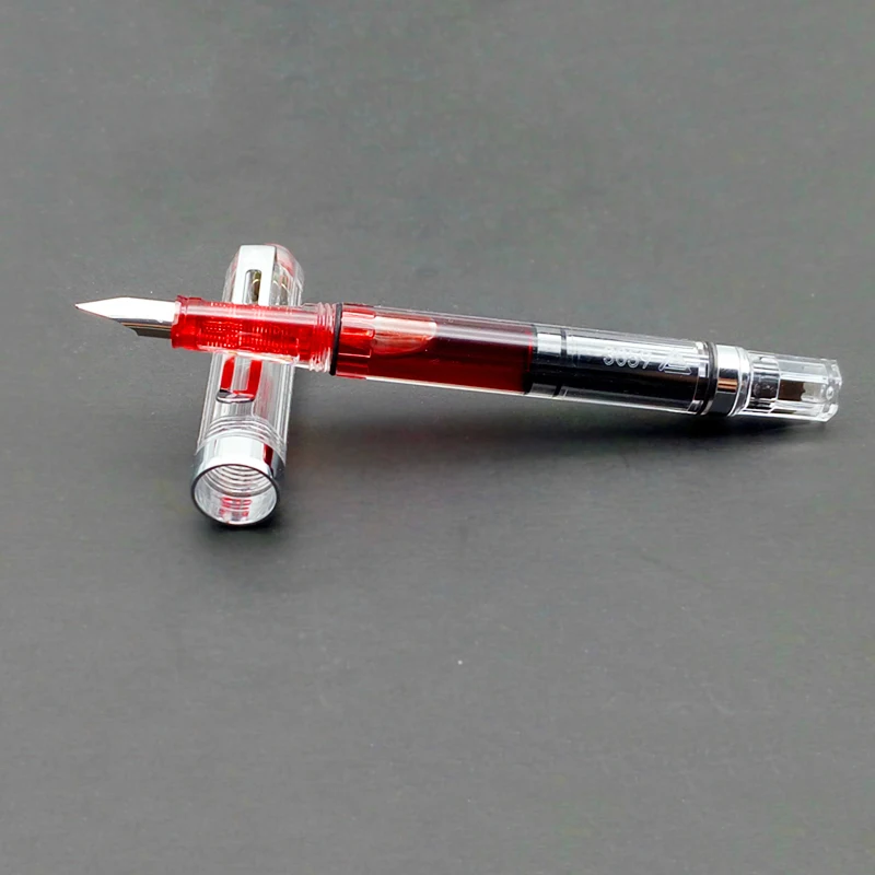 Pluma transparente de plástico para caligrafía para práctica estudiantil, punta con capucha de 0,5mm y Punta de 0,38mm, útiles escolares con tinta de Color: Juego de bolígrafos
