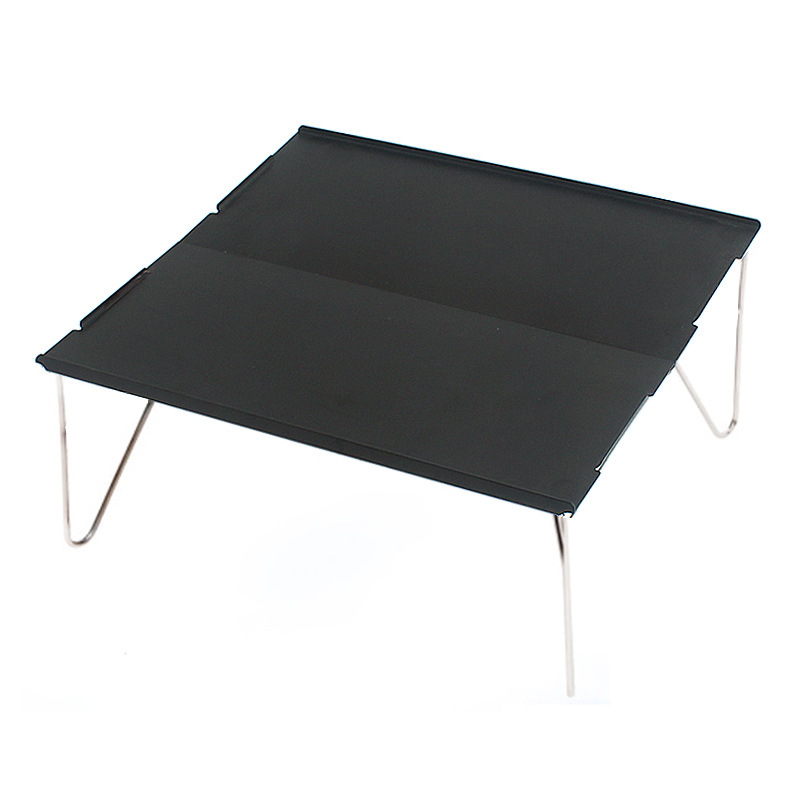 Folde bord grill picnic vandretur holdbar plade bærbare møbler mini desk camping enkelt letvægts høj belastning udendørs: Sort