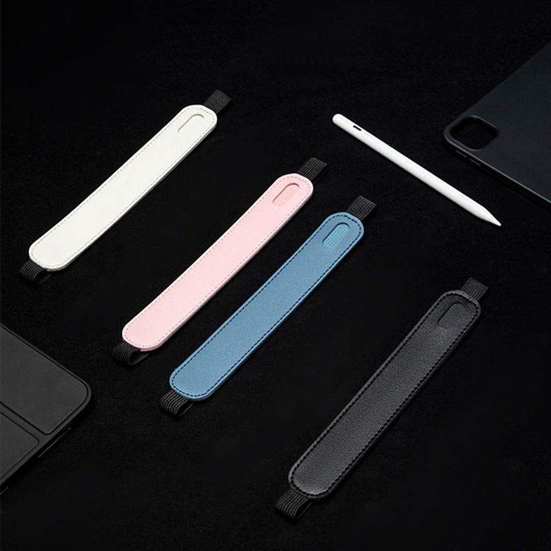 Notepad pen case with elastic band, flat pen case, pen plug, capacitor, touch screen pen storage, anti loss cover