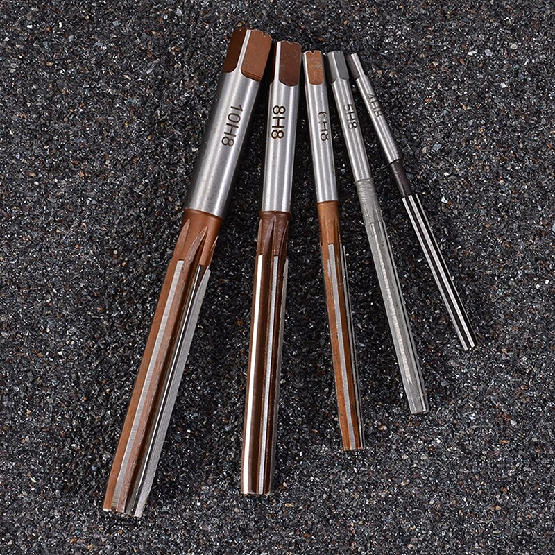 5pcs hand Reamer 4mm/5mm/6mm/8mm/10mm H8 Chucking Straight Shank Hand Reamers Set 6 Flutes For reducing Hole Surface Roughness