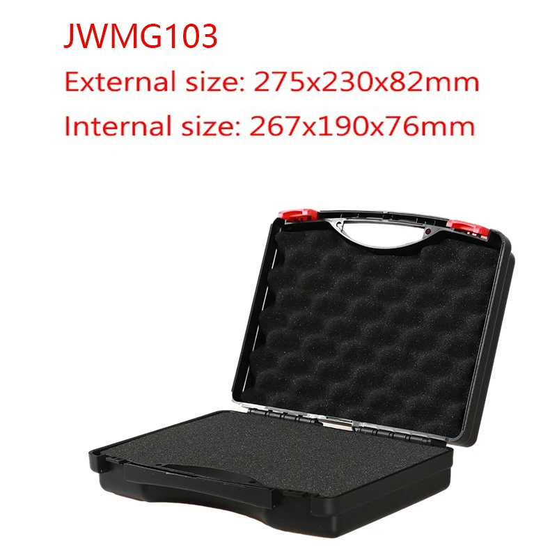 Suitcase Tool Box With Spong Complete Toolbox Cases Portable Plastic Tool Case Safety Equipment Instrument Case: Red