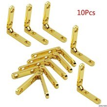 10Pcs Antique Bronze Hinge Support Frame Jewelry Wine Case Wooden Cigar Box Lid 90 Degree Spring Furniture Hardware