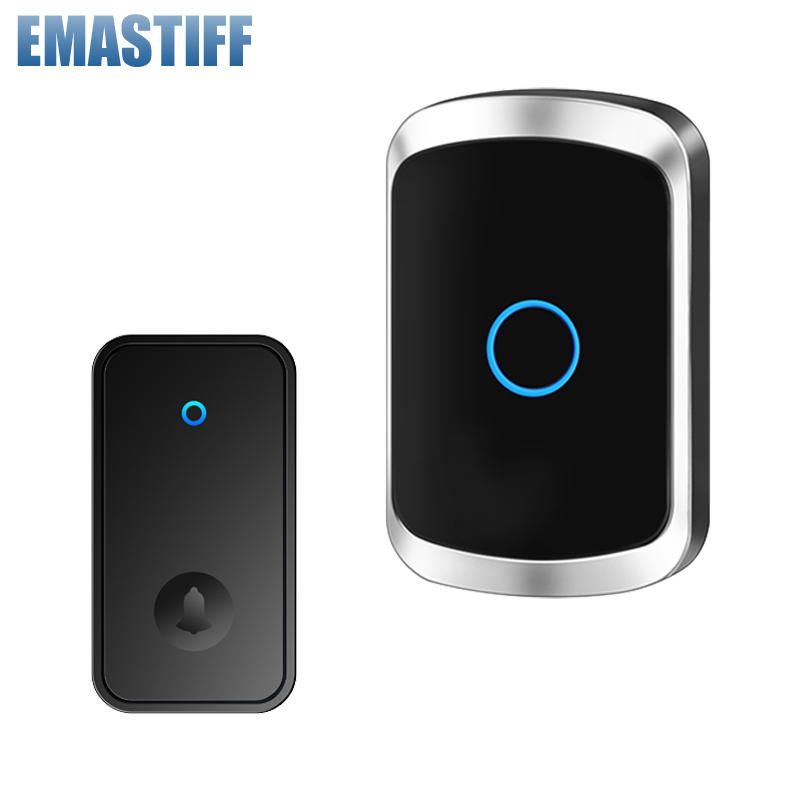 Wireless Doorbell No Battery required Waterproof Self-Powered 433mhz Door bell Sets Home Outdoor Kinetic Ring Chime Doorbell: WHITE