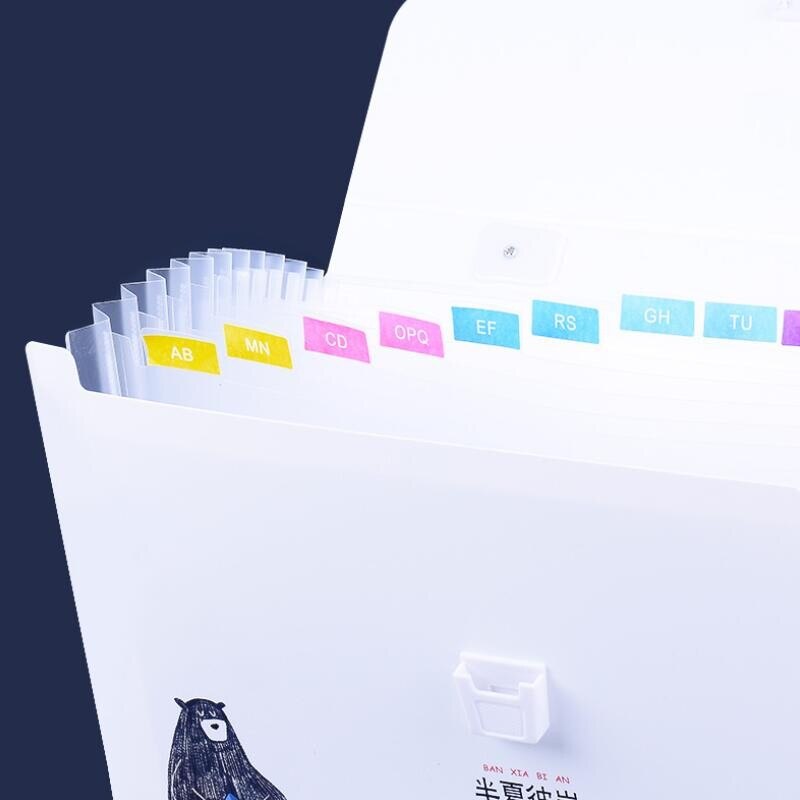 Gorący nowy wielowarstwowy PP Sztuka przenośny pakiet narządów papier studencki teczka informacje klamra A4 przechowywanie plików 13 w aktówka