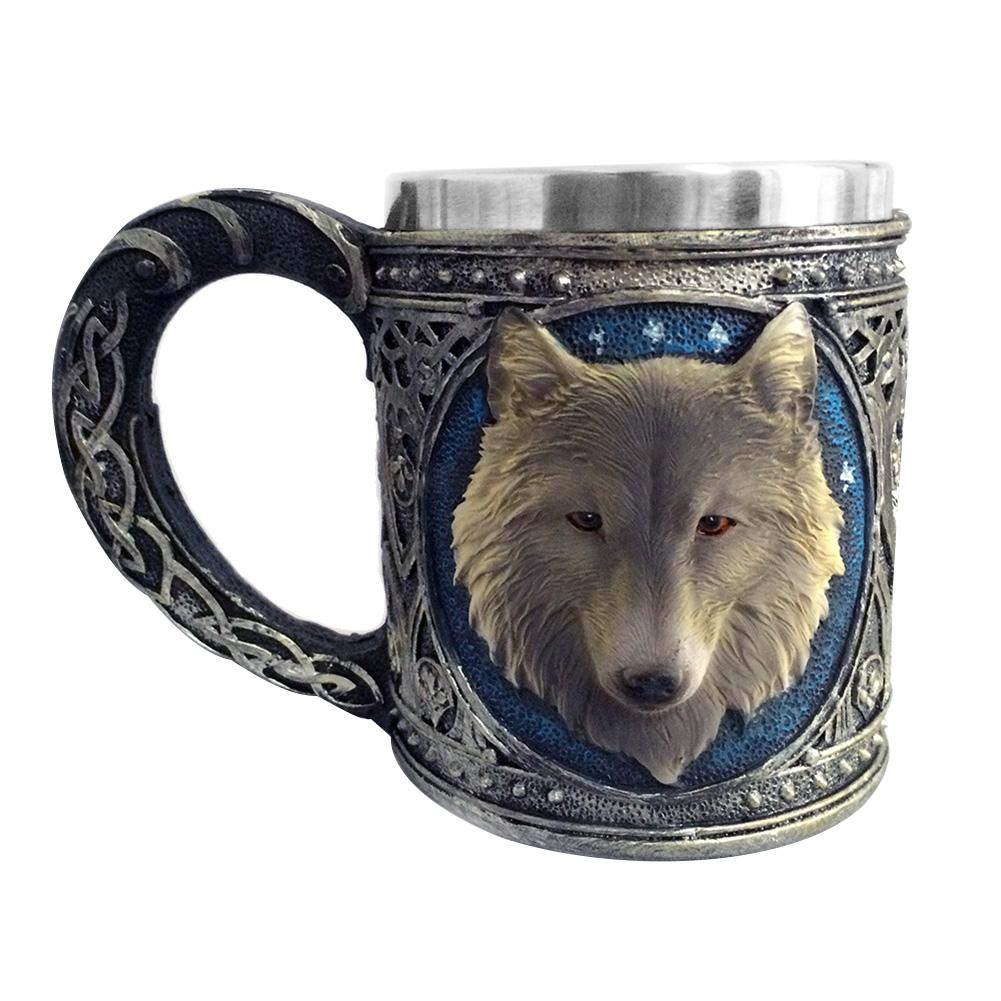 Bierkrug aus holzfass, edelstahl, kunstharz , 3der-set, kelch, spielbecher, kaffeetasse, teebecher, kneipen- und bar-dekoration, trinkgefäße: Stil 3