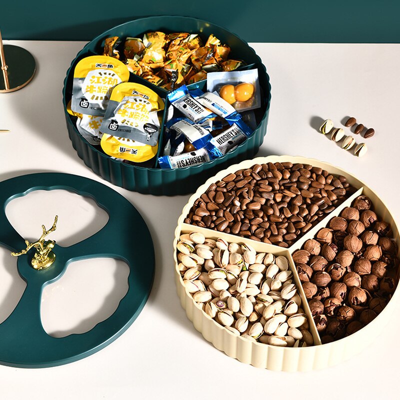 Light Luxury Storage Box Elk Dried Fruit Box with Lid Snack Melon Seed Tray Living Room Nut Box Fruit Organizer Storage