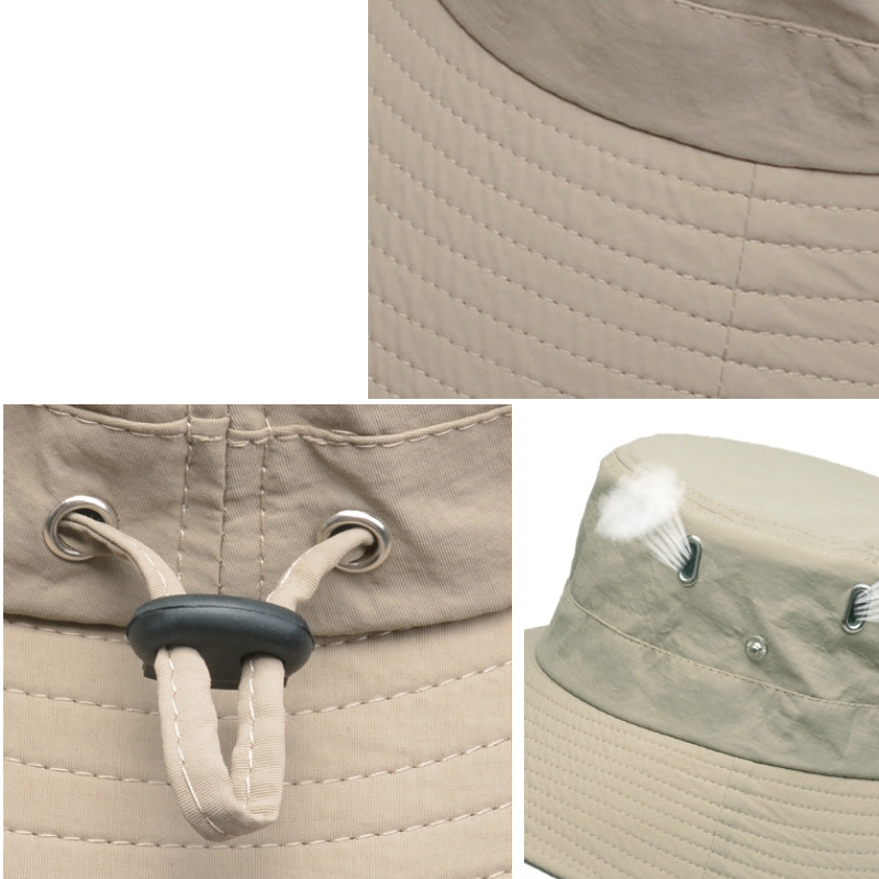 gorras hombre sombrero hombre Respirables de los hombres del verano sol sombrero gorro de pesca al exterior de protección de color sólido sombrero de pescador grandes aleros de viaje de Playa de las mujeres tapas