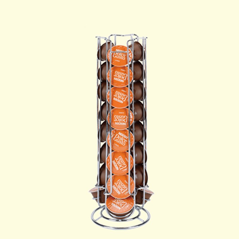 Ijzer Chroom Plating Display Capsule Rack Koffie Pod Houder Stand Opslag Planken Voor 24Pcs Dolce Gusto Capsule