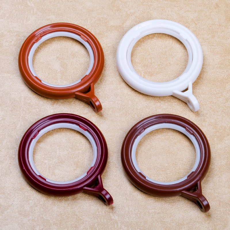 10 Stuks Per Lot Plastic Gordijn Accessoires Ringen Zilverkleurige Koper Kleur Haak Opknoping Interne Diameter 40 Mm