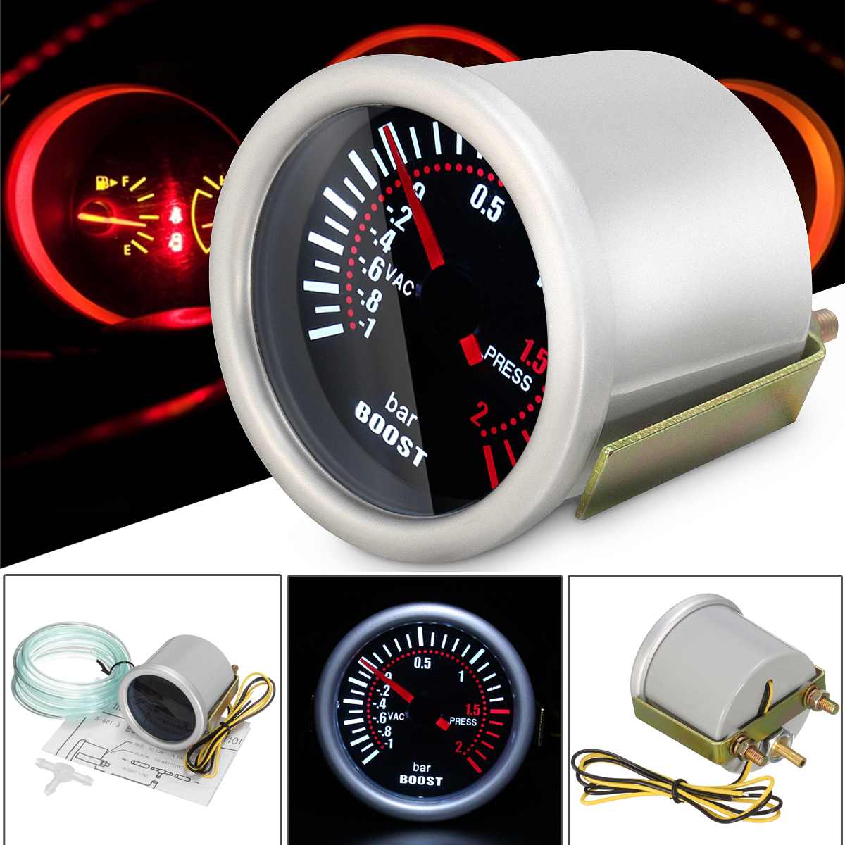 Boost Bar Racing 2 Inch 52mm Universal Car Turbo Boost Bar Gauge Po... – Grandado