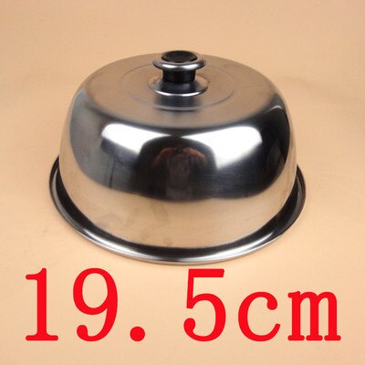 19-40cm kastrull i rostfritt stål tjockna fördjupa stek lock ånggryta högt lock woklock köksredskap tillbehör oljetätning: 19.5cm