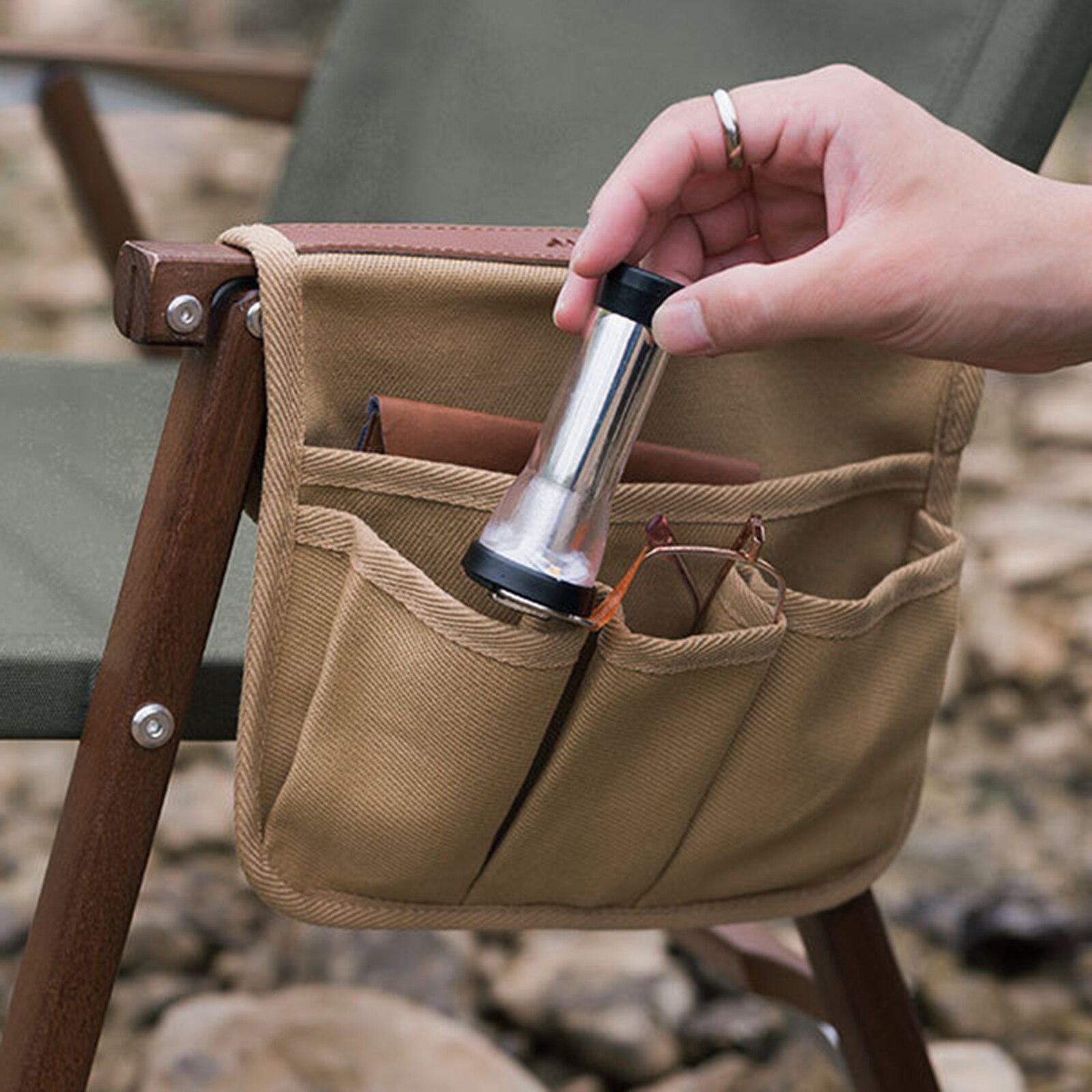 Camping Stuhl Armlehne Organizer Hängen Kleinigkeiten Lagerung Tasche für draussen Angeln Stühle