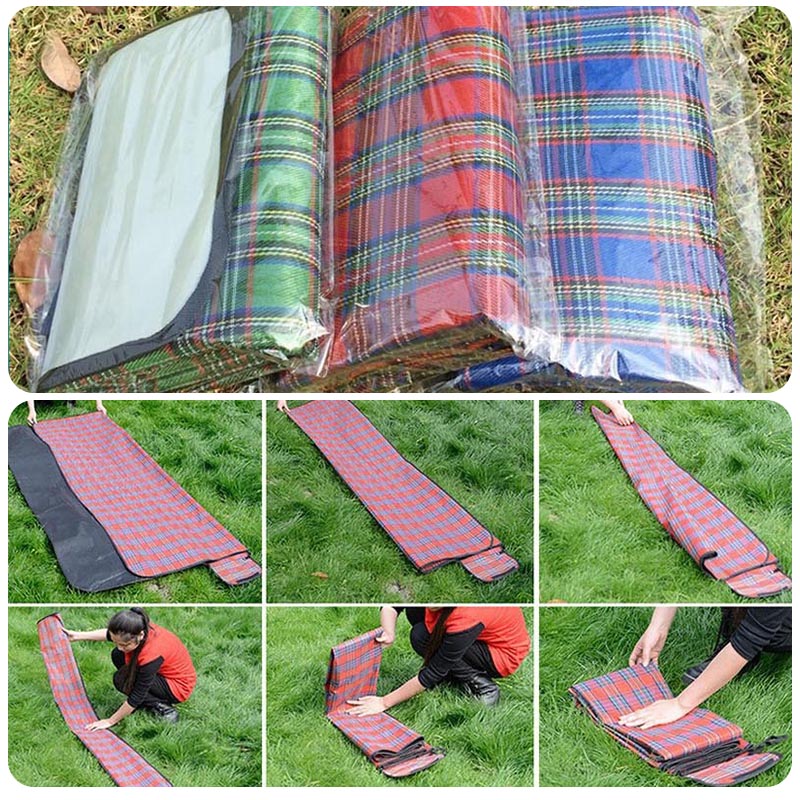 picknick decke,Camping Picknick matt tragbare Strand decke wasserdichte feuchtigkeit beständige karierte Decke Strand matt wandern reise faltbare Schlaf matt