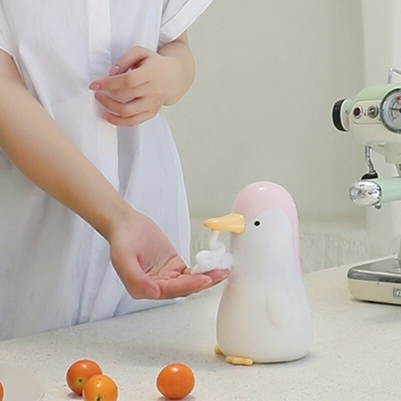 Sød pingvin automatisk sæbedispenser berøringsfri induktion skum boble vaskemaskine til børn køkken badeværelse