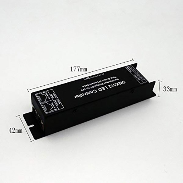 Dmx Led Controller With Display Digital Tube Dmx512 Decoder Driver Dimmer Dc 12 24V 3X4A For Rgb Led Strip Lights (3 Channel)
