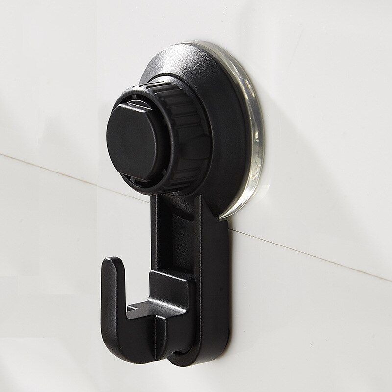 1pc ABS Vacuum Suction Hook 5KG Strong Hanger For Kitchen Bathroom Door Key Wall Hooks Organizer: Black2