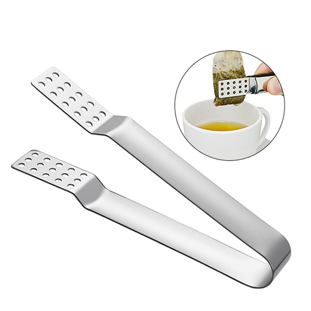 Bolsa de té con abrazadera de acero inoxidable, extrusora de bolsas de té, utensilios domésticos de cocina, utensilios para el té duraderos