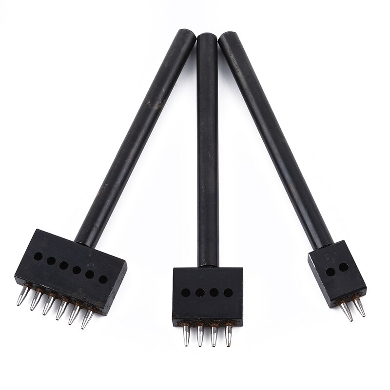 5mm DIY Hand Perforated Round Stitching Punch Tools Hole Cut Leather Punching Tools Steel Spacing Leather Hole Punches