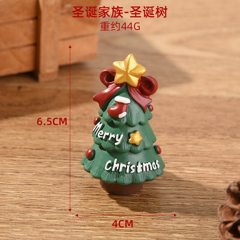 1PC Miniatur Harz Schmücken Harz Mini Figur Weihnachten Santa Claus Harz Spielzeug DIY Garten Ornament Handwerk Kinder Spielzeug: Type 7