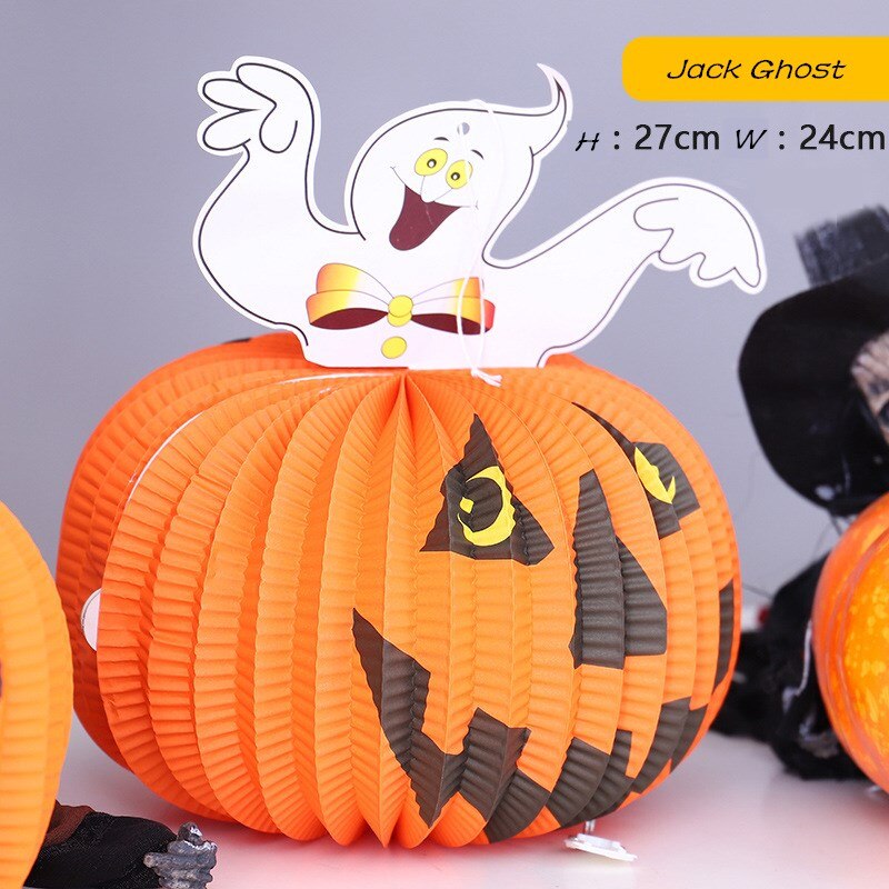 2 pc/ set halloween dekorationer bar rolig spöke fladdermus spindel pumpa lykta prydnad dekoration halloween festlokal layout rekvisita: Jack spöke