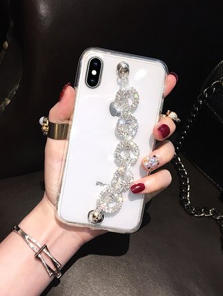 Coque de luxe scintillante avec strass, étui souple en TPU avec chaîne en diamant pour Huawei Honor 8 9 10 20 Lite V10 V20 7X 8X Nova5 3 4 5: For Nova 5 pro