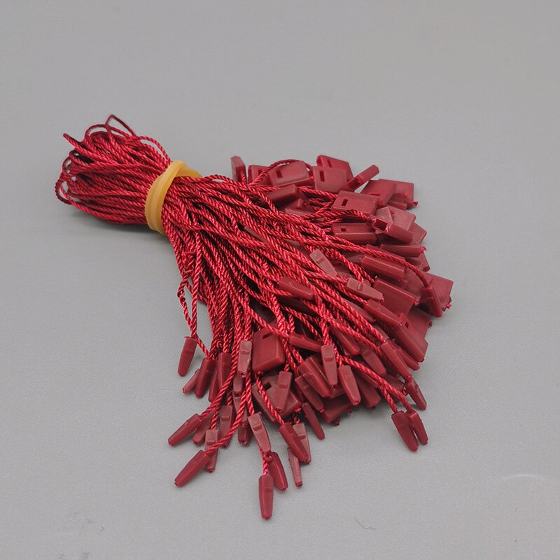 1000pcs Polyester Tag White Beige Black Hang Tag Rope Plastic String Snap Lock Pin Loop Tie Fasteners DIY Clothing Labels: B-10