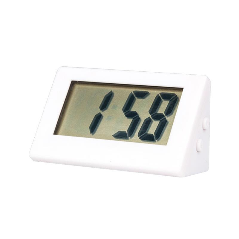 Mini reloj Digital pequeño para escritorio de coche, medidores, Mini pantalla LCD Digital, reloj electrónico de viaje para el hogar y la Oficina, relojes de escritorio: Blanco
