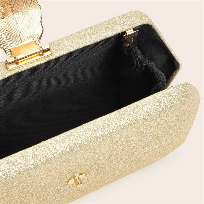 Sac à main de soirée de paillettes de serrure en métal de de feuille de des femmes sac à main dames sacs de soirée sac à bandoulière de fête de mariage