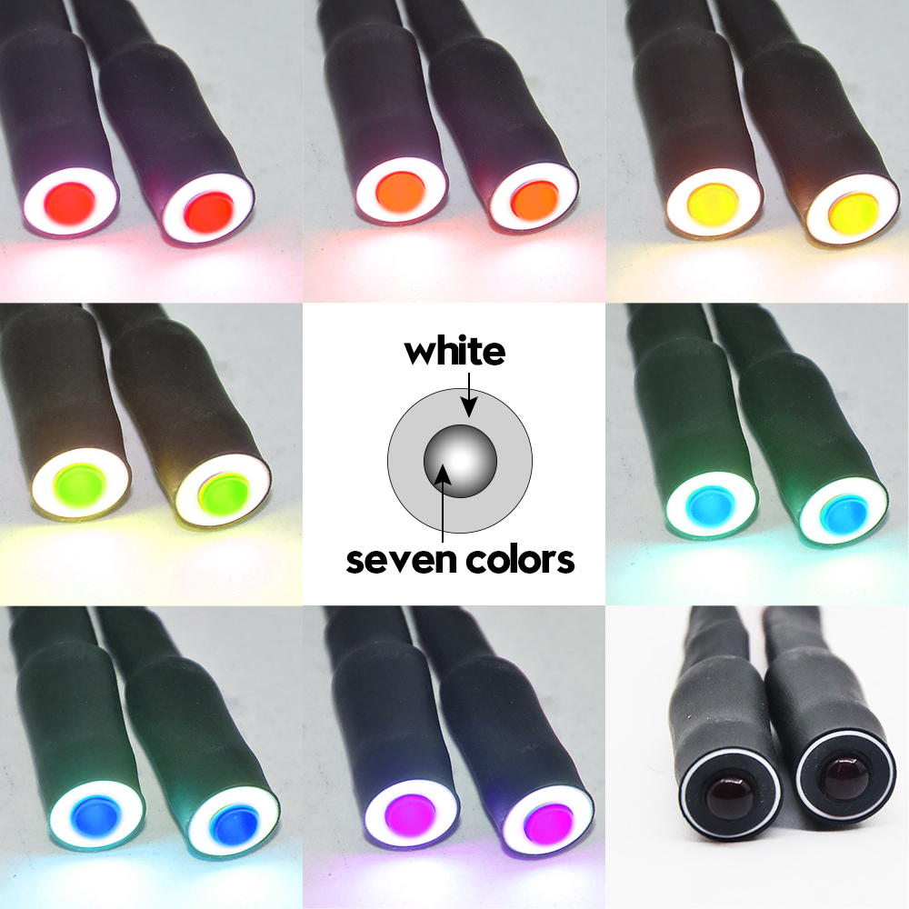 AXSPEED 10/13mm OD LED Light Angel & Demon Eyes LED 2 Leds Headlight Headlamps Bulb for 1/10 RC Model Car Truck Parts: Light Grey