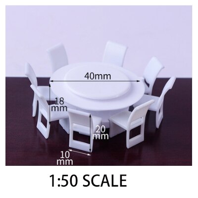 DIY sand table building material ABS Furniture 1/50 scale model tables and chairs set for miniuatre landscape DIY set CC MODEL: D