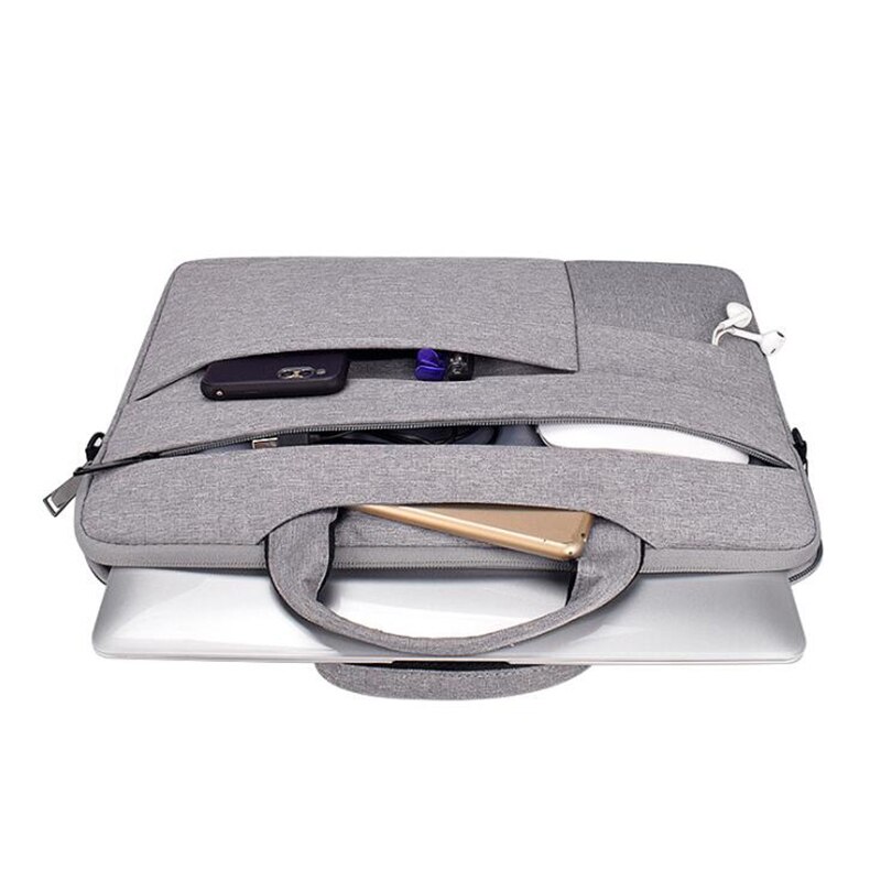 Waterdichte, eenvoudige herentas, zakelijke nylon computerhandtassen, draagbare schoudertas met rits, laptoptas voor heren, schoudertas voor laptop, zwart