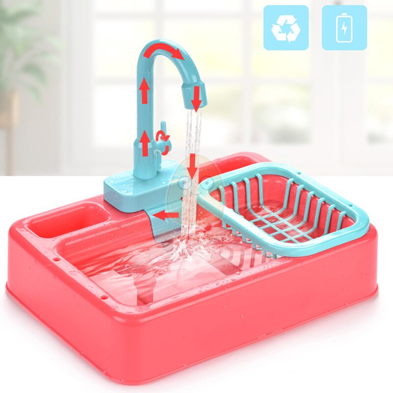 Keuken Speelgoed Plastic Afwas Sink Set Kinderen Simulatie Pretend Rollenspel Huishouden Kit Vroege Educatief Speelgoed Voor Kinderen