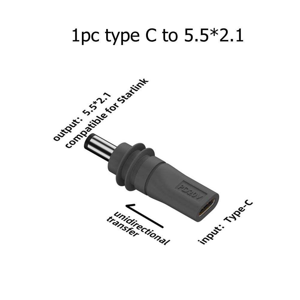 Power Adapter For Starlink Mini USB C Female to 5521 Expansion Adapter Outdoor Waterproof Barrel Jack Charging For Starlink Mini: black