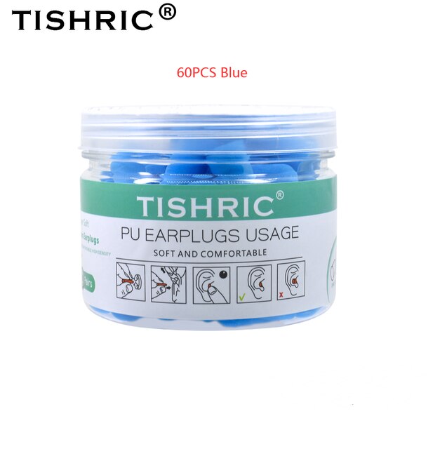 Bouchons d&#39;oreille anti-bruit, protection pour dormir et nager, 120 db, 10/60/160 pièces: 60PCS Blue