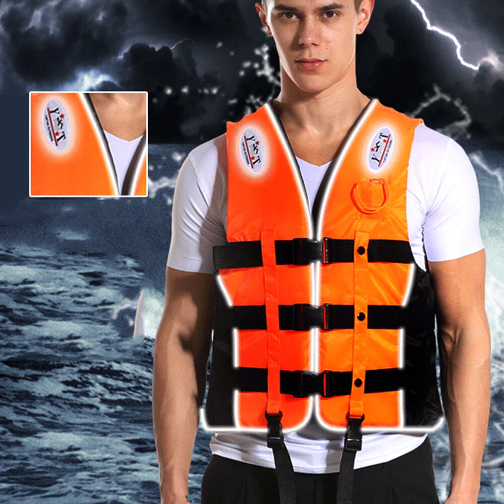 Adult Buoyant Life Vest Polyester Water Sports Kids Jacket Light Strip Swimming Boating Ski Drifting Jacket Vest