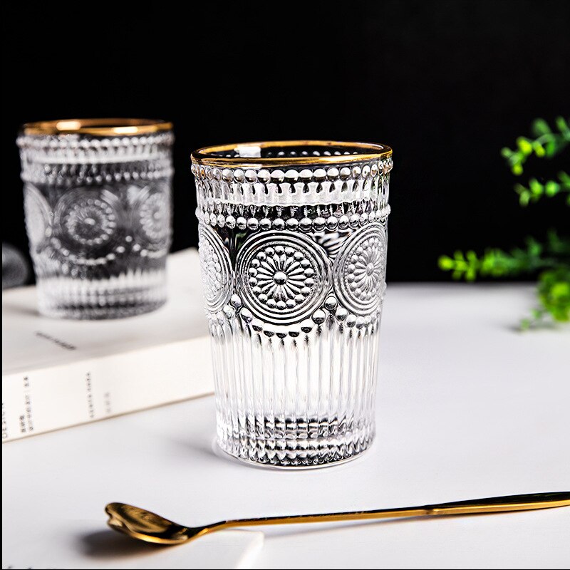 Vasos de vino de colores soplados a mano sin plomo para beber vasos de vidrio para vino tinto blanco jugo leche café taza sol flor vasos de vidrio