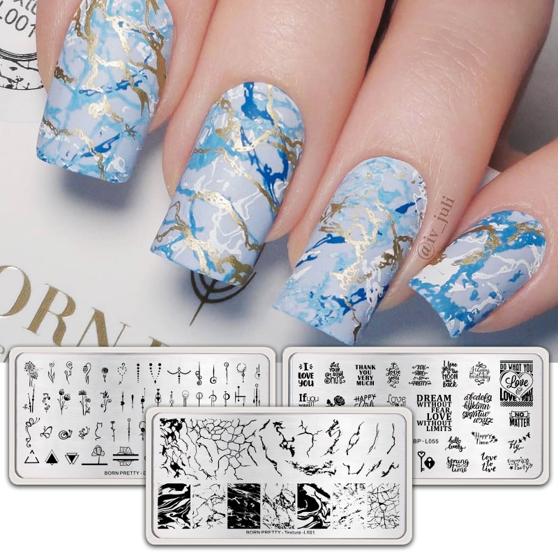 Né joli Nail Art estampage plaques timbre modèle marbre Texture motif Nail Art bricolage Image plaques outils d'impression