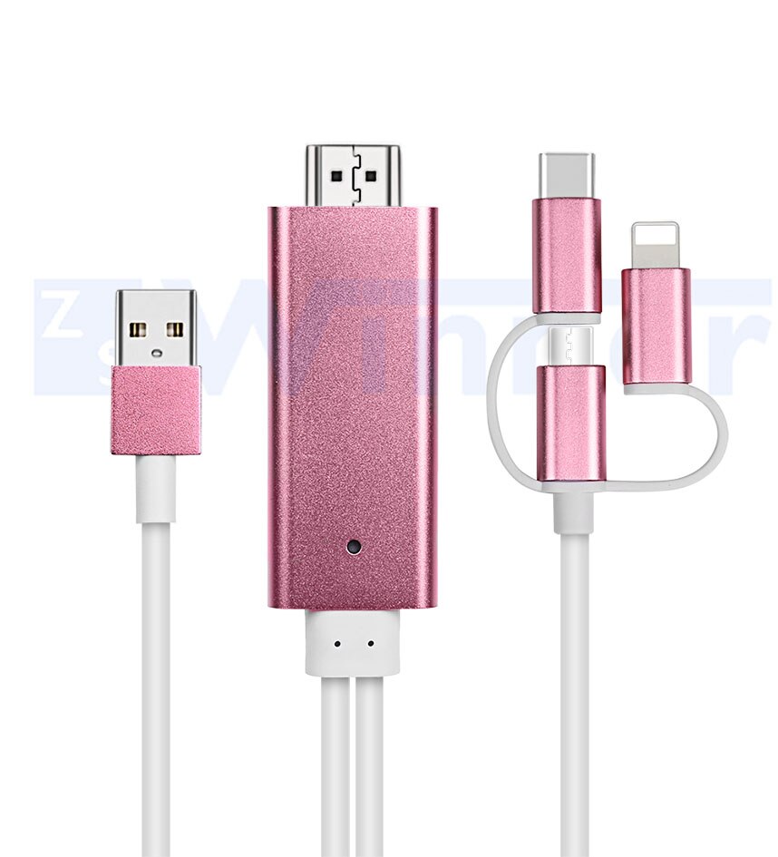 3 in 1 HDMI Adapter Cable, Lighting / Type-C / Mic... – Grandado