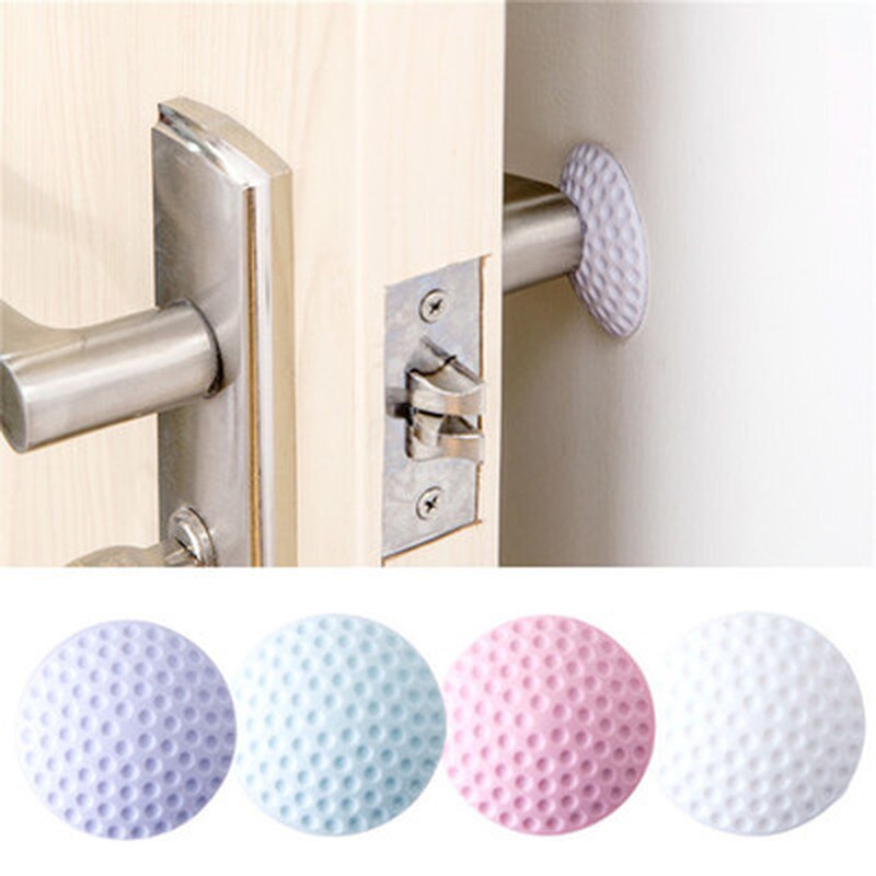 2 stk dørhåndtag vægnedbrudspuder fortykning mute golf modellering gummibeskyttende pad vægknapmåtte sikkerhedsbeskyttelses klistermærker