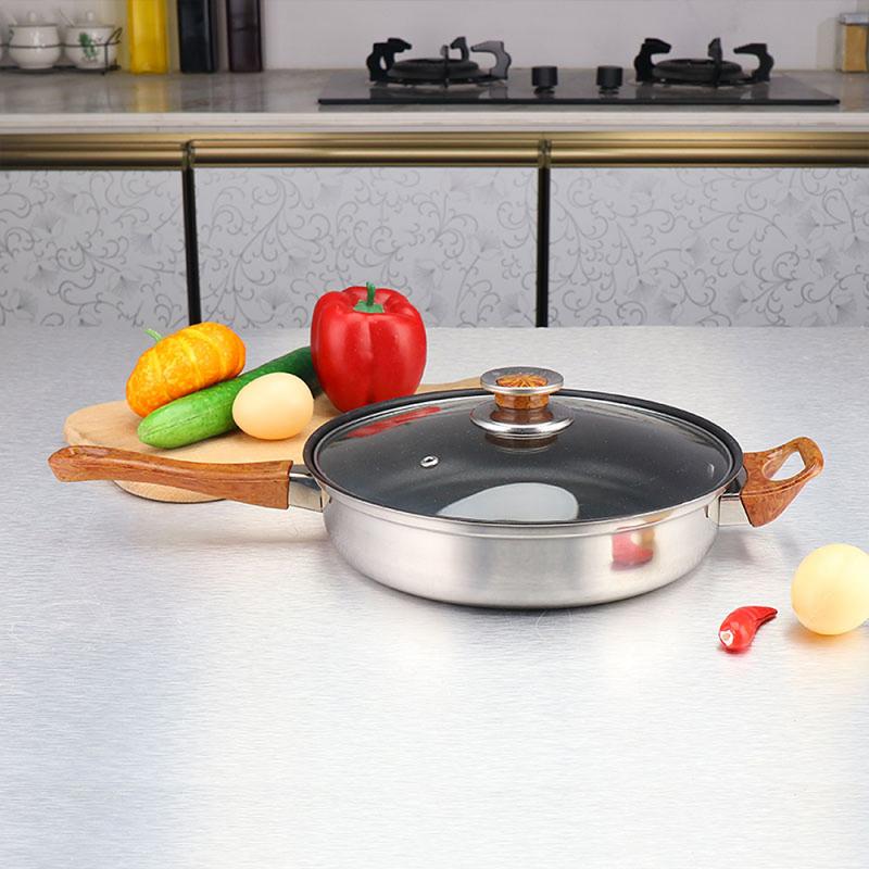 6pcs Cooking Pots And Pans Casserole Frying Pan Pan Stainless Steel Pot Set Cookware Cutlery Set Kitchen Tool Selection