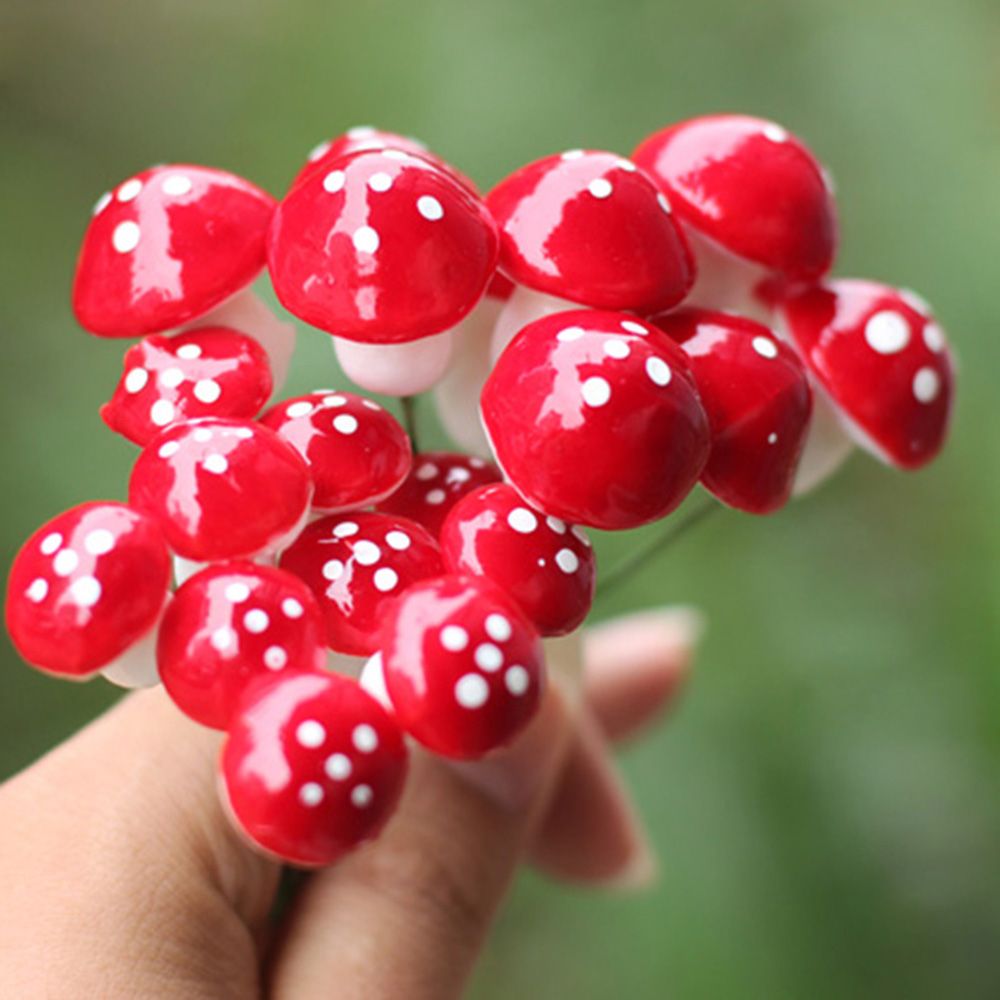 20 stk mini haven dekoration rød champignon harpiks kunsthåndværk håndværk fe udendørs havearbejde tilbehør miniaturer boligindretning