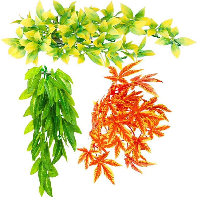 Plant Reptile Breed Box Scenery Simulation Plant Rattan 3 Package 6 Artificial Plant Vines Wall Hanging Simulation Leaves Decor