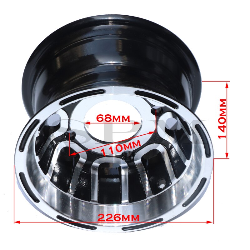 8 Inch Atv Accessoires Voor-en Achterwiel Hub Go-Kart Off-Road 4 Wiel Aluminium Velgen Voor 19 /20 /21x7.00-8 18 /20x9.50-8 Band