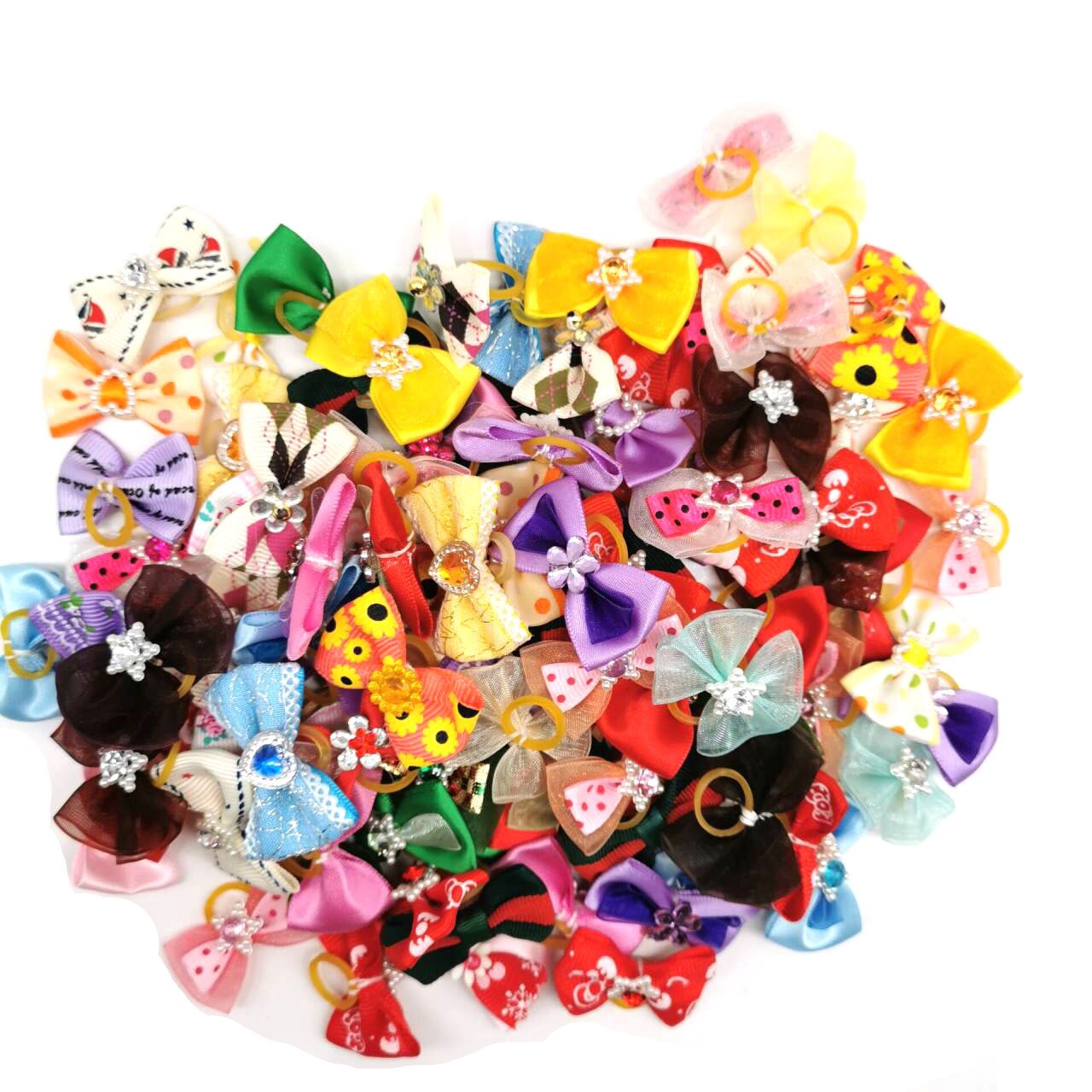 10/20/30 Pcs Pet Bows Hond Haar Strikken Voor Yorkshirk Kleine Honden Haaraccessoires Grooming Bows Rubber bands Hond Bows Dierbenodigdheden