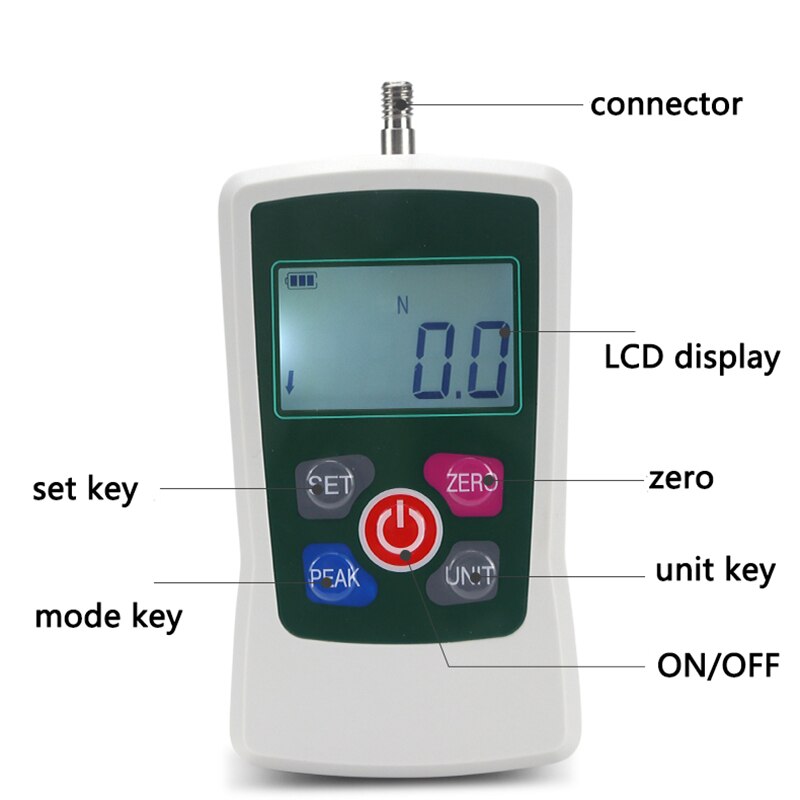 500N 110lb Digital Force Gauge Push Pull Meter Force Measuring Instrument 10n 50n