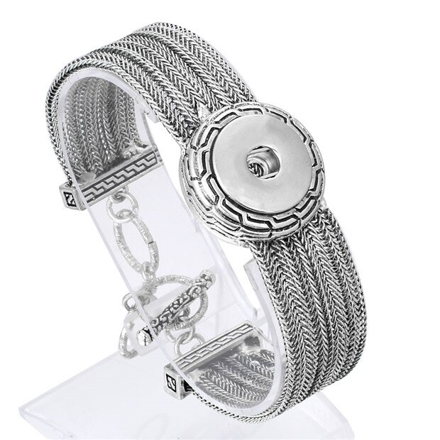 18mm Snap Jewelry Snap Bracelet Snap Button Bracelet Bangles Fit 18MM Snap Jewelry for Women Men Bracelets: 1